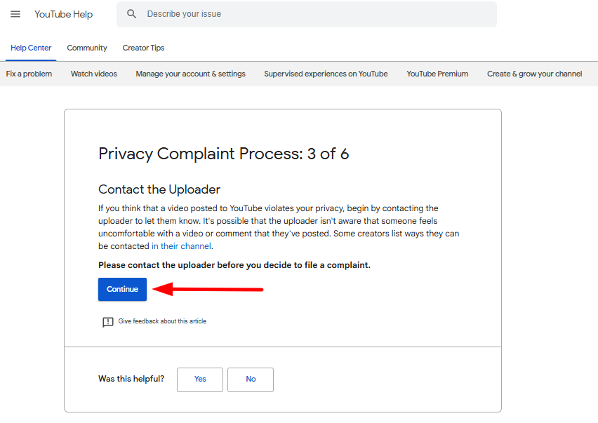 How to remove personal info from YouTube channel or video (YouTube Privacy Complaint Form) 7 privacy compliant process step 3